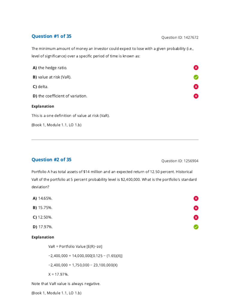 Value at Risk (VaR) Calculations Guide | PDF | Value At Risk ...