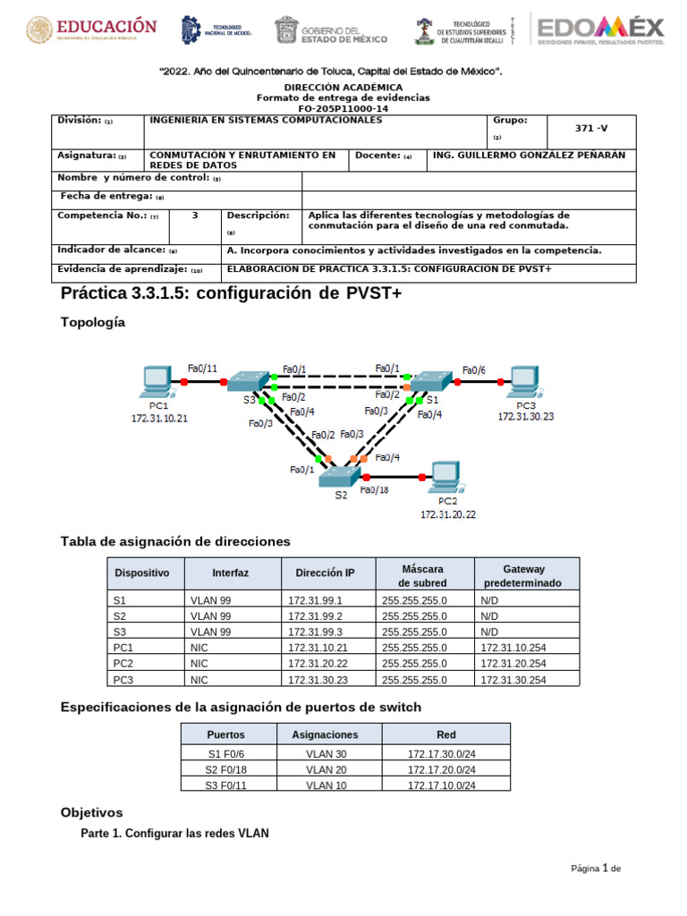 Configuración de PVST+ en Redes VLAN | PDF | Red de computadoras ...