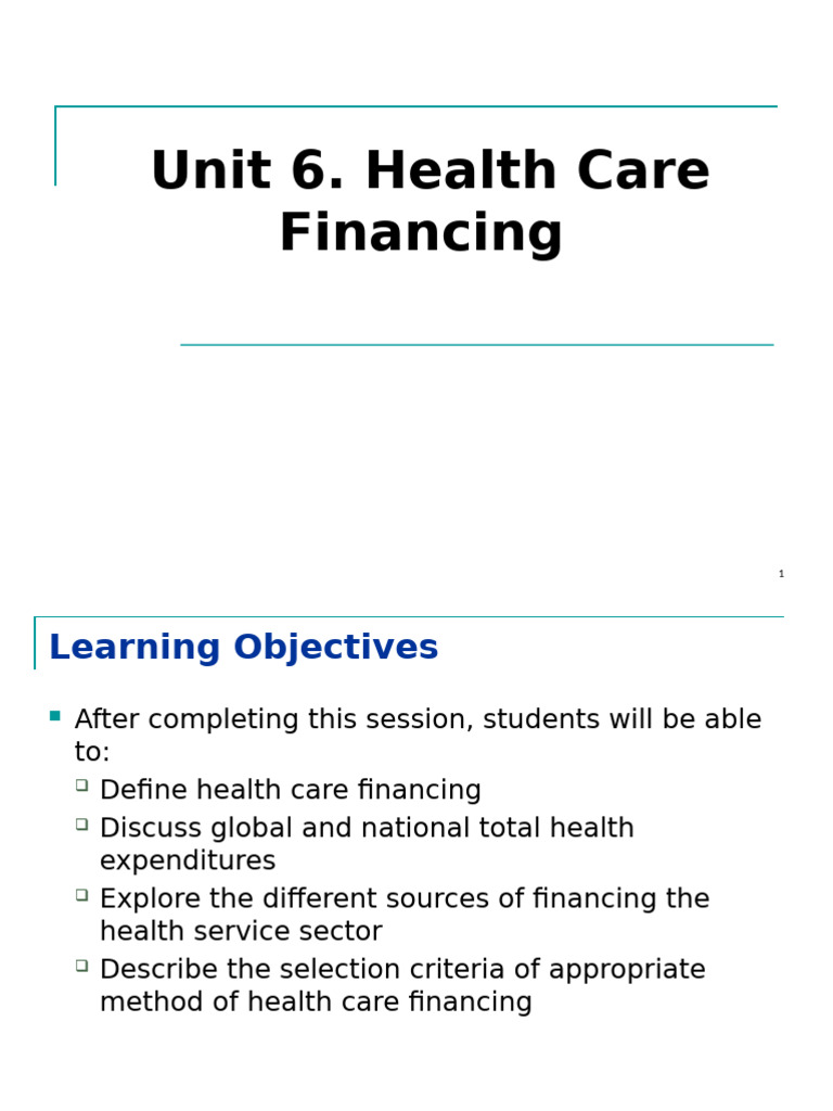 Health Care Financing | PDF | Insurance | Taxes