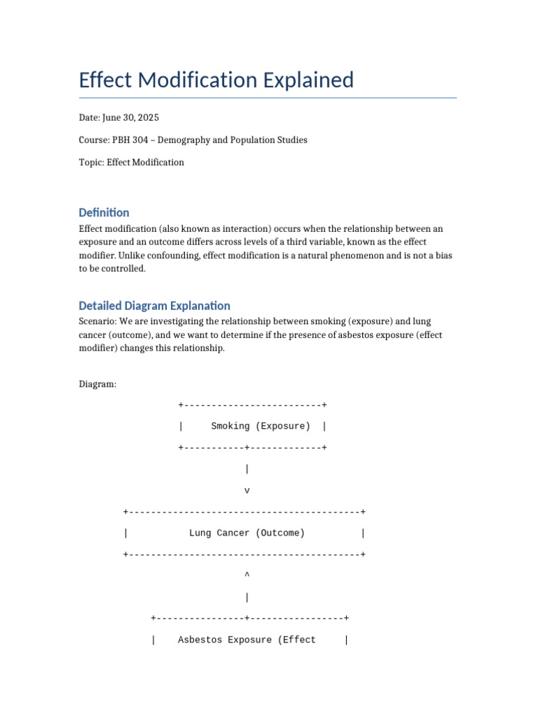 Detailed Effect Modification Explanation | PDF