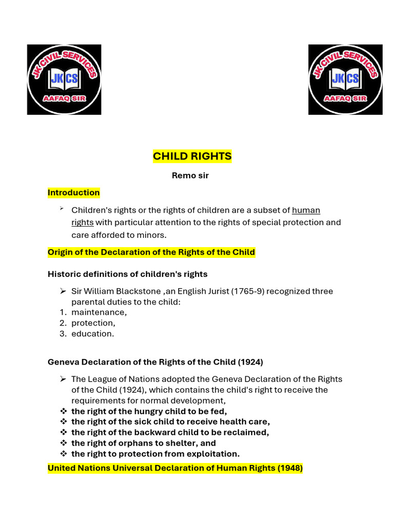 Child Rights - 31836634 - 2024 - 03 - 12 - 17 - 28 | PDF | Children's ...