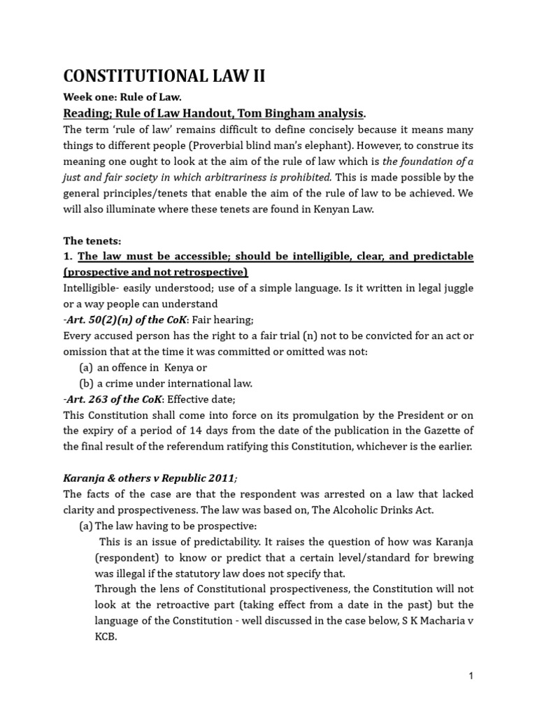 Nawal's Constitutional Law II Notes | PDF | Rule Of Law | Alternative ...