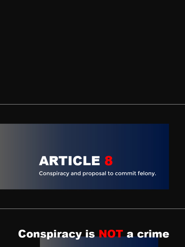 Article 8: Conspiracy in Philippine Law | PDF