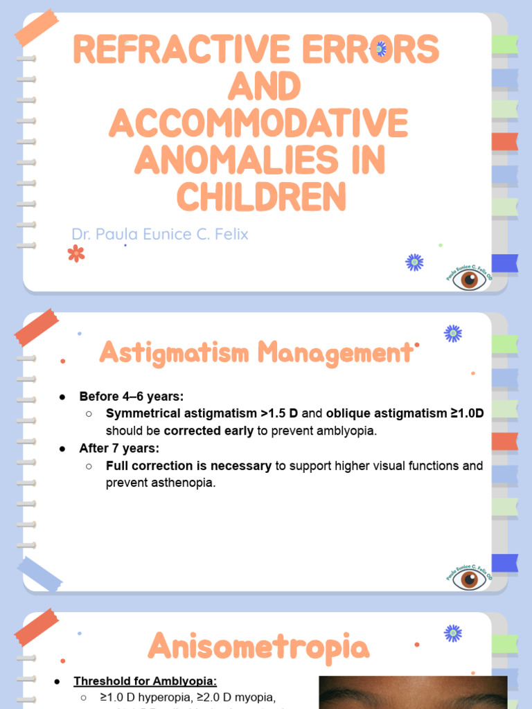 Antimetropia and Accommodative Issues | PDF | Myopia | Light