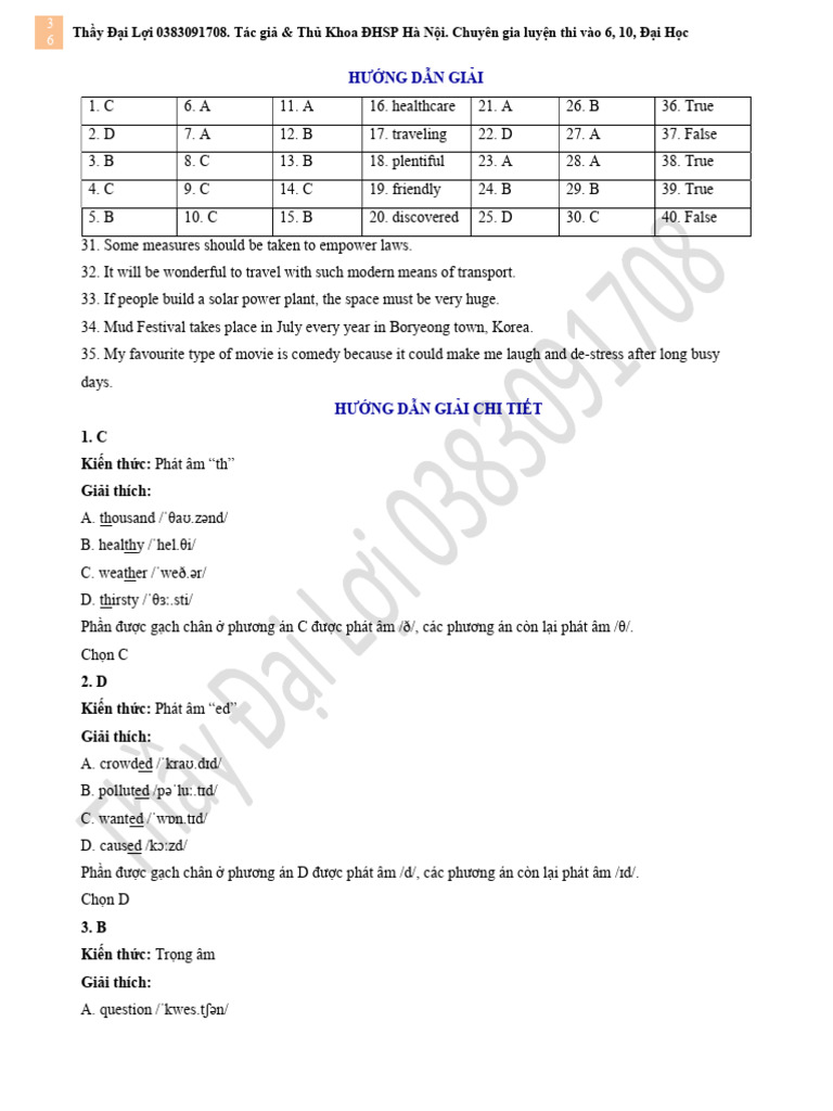 Đề 3 key | PDF