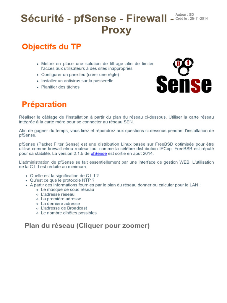 Configuration du Proxy avec pfSense | PDF | Informatique | Réseau ...