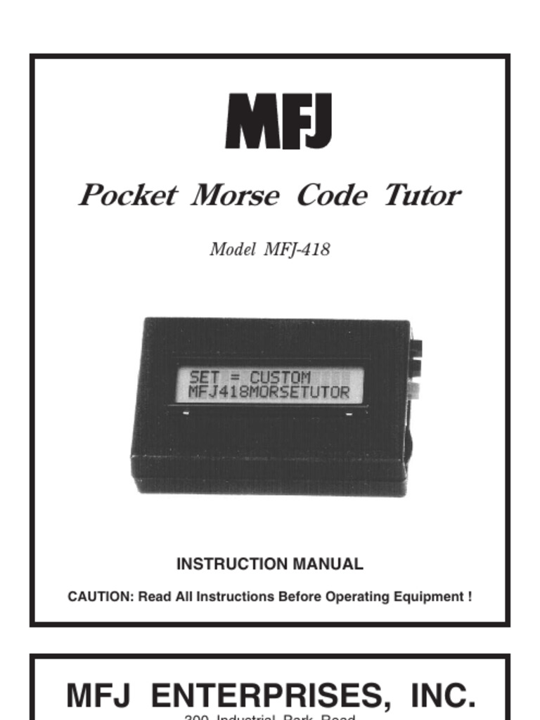 MFJ 418 | PDF