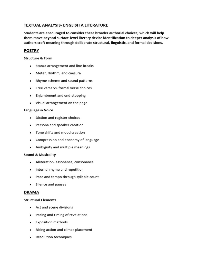 Textual Analysis - Authorial Craft | PDF | Poetry | Linguistics