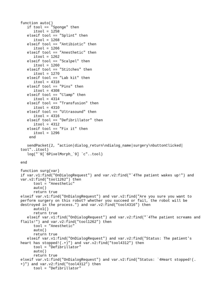 Surgical Tool Automation Script | PDF | Diseases And Disorders | Surgery