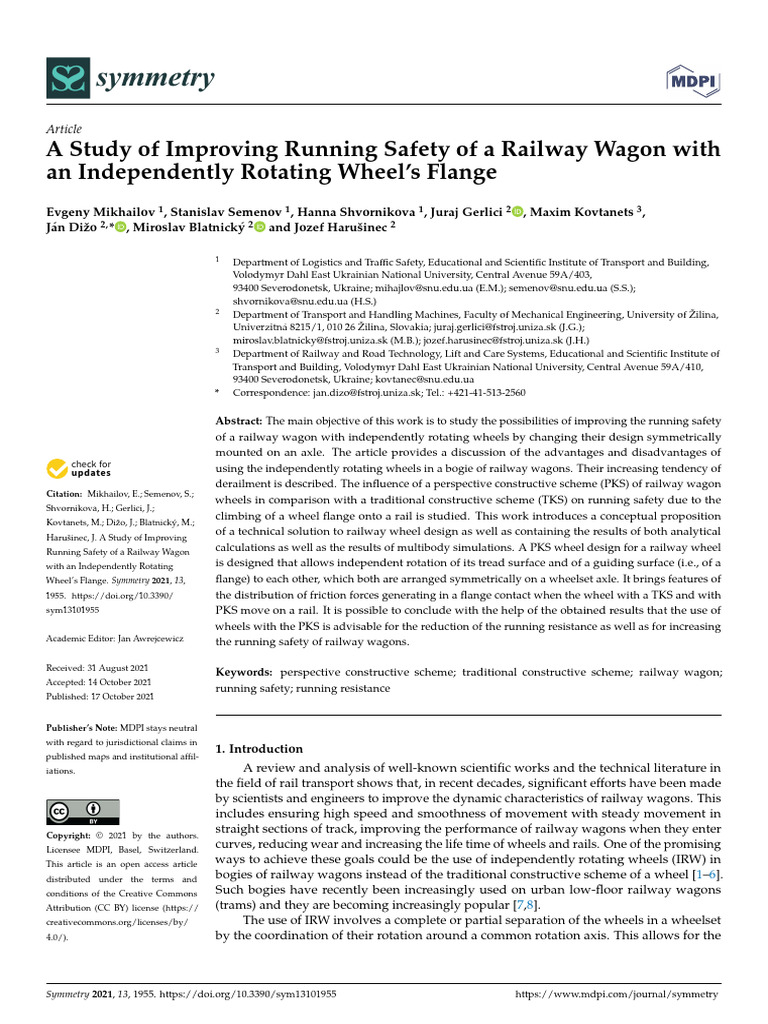 Independently Rotating Wheels in Trains | PDF | Rail Transport | Force
