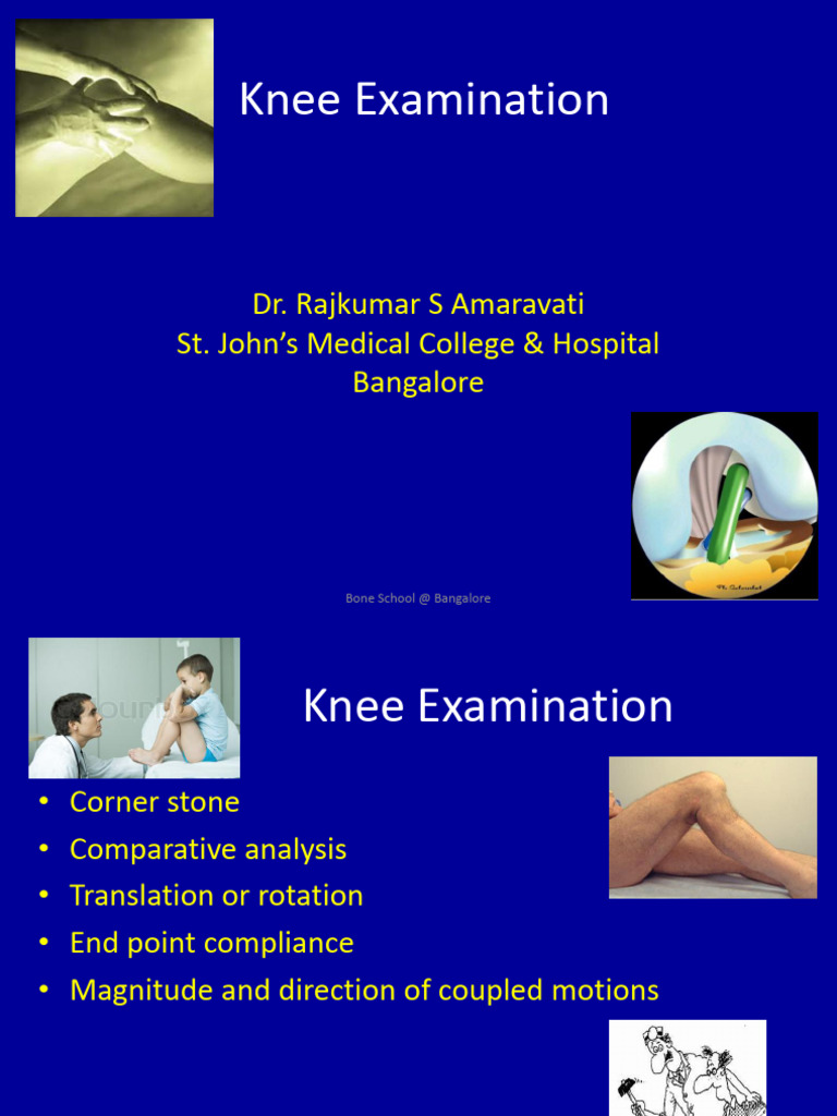 Knee Examination Techniques Overview | PDF | Knee | Musculoskeletal System