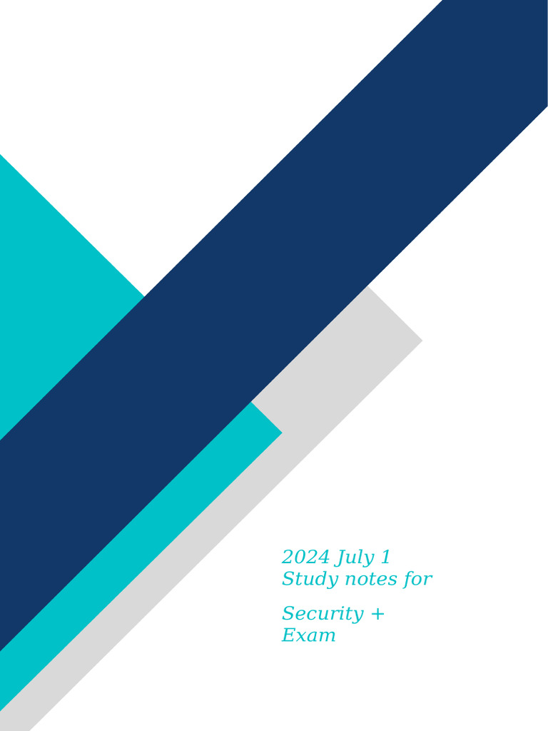 Security+ Exam Study Notes 2024 | PDF | Book Publishing | Copy Editing