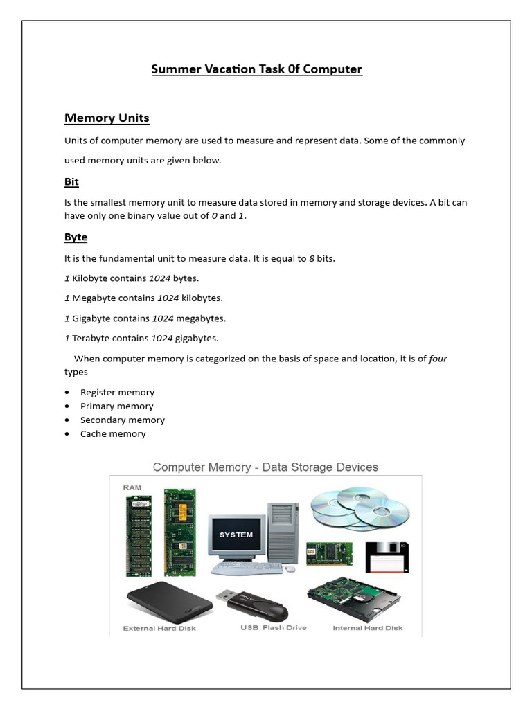 Computer Memory Units Explained | PDF