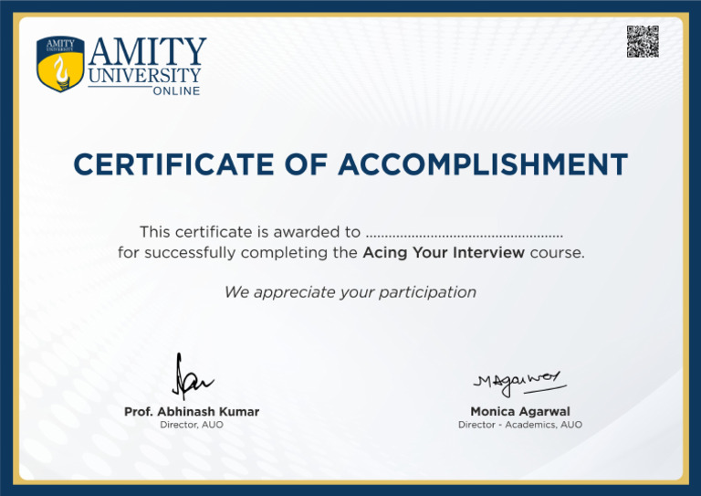 Certificate Acing Your Interview | PDF