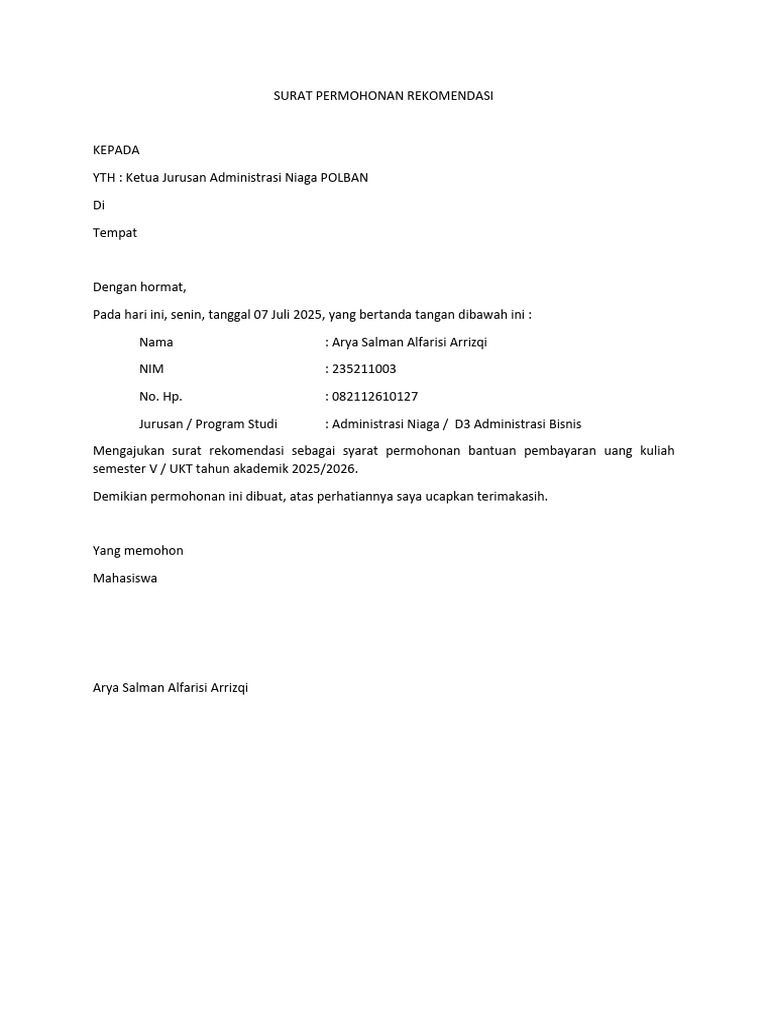 Surat Rekom | PDF