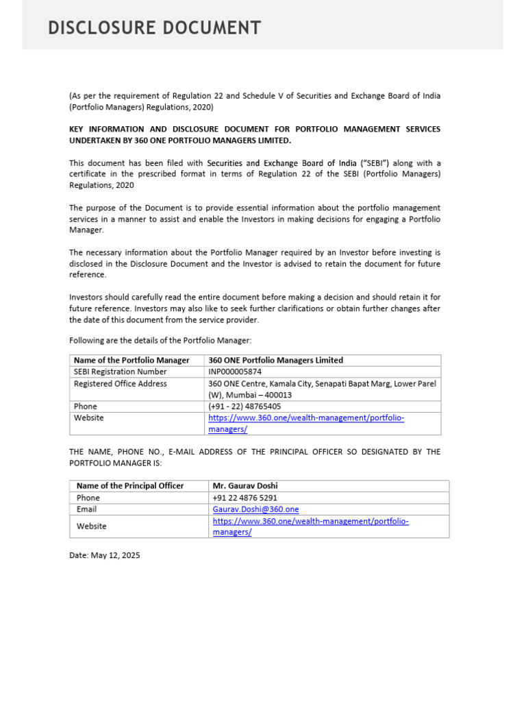 Disclosure Document PML PMS May2025 57b11526be | PDF | Securities ...