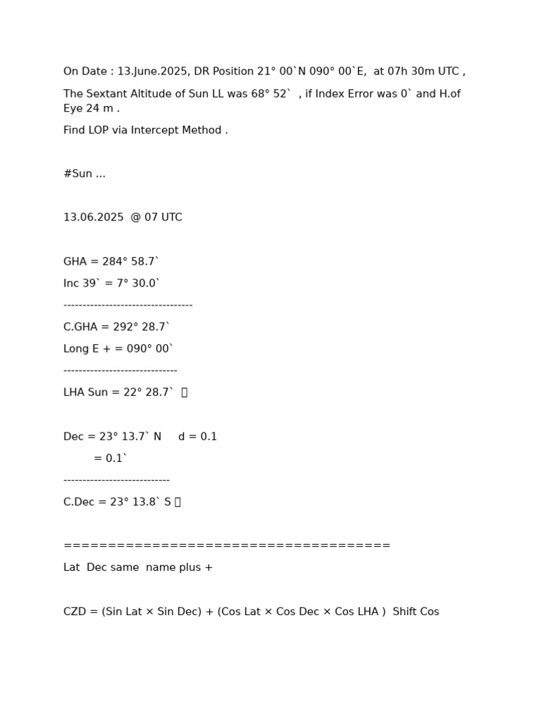 Find LOP Via Intercept Method | PDF