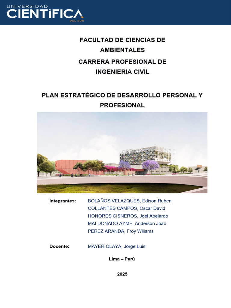 Plan Estratégico de Desarrollo Personal y Profesional - Final | PDF ...