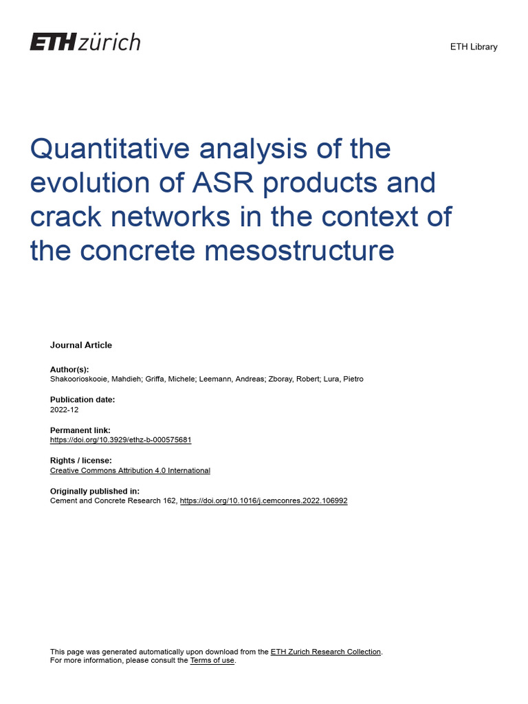 ASR Products and Crack Networks in Concrete | PDF | Tomography | Speech ...
