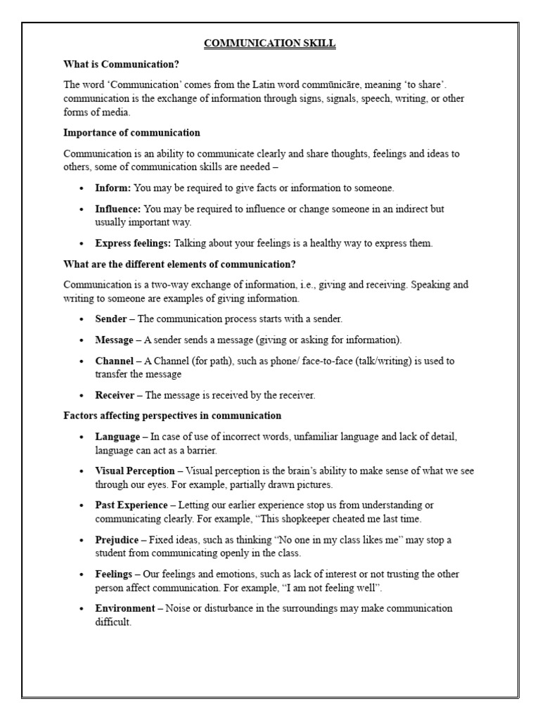 Essential Communication Skills Explained | PDF | Communication ...