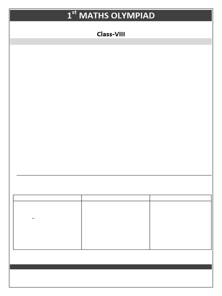 Class 8 Maths Olympiad Questions | PDF | Mathematics