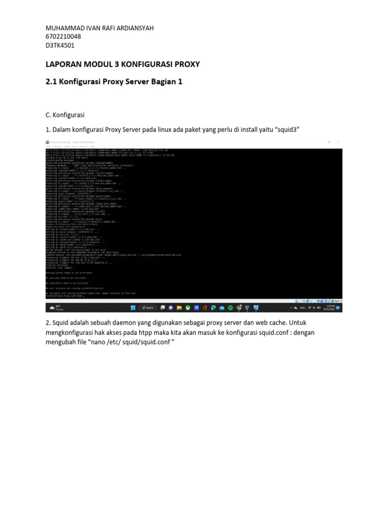 Konfigurasi Proxy Server dan Client | PDF