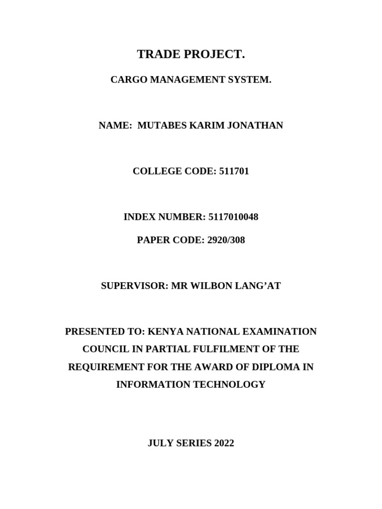 Cargo Management System Project Report | PDF | Software Testing ...