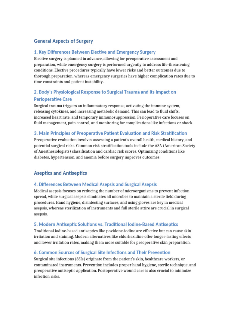 Comprehensive Guide to Surgical Practices | PDF | Surgery | Wound