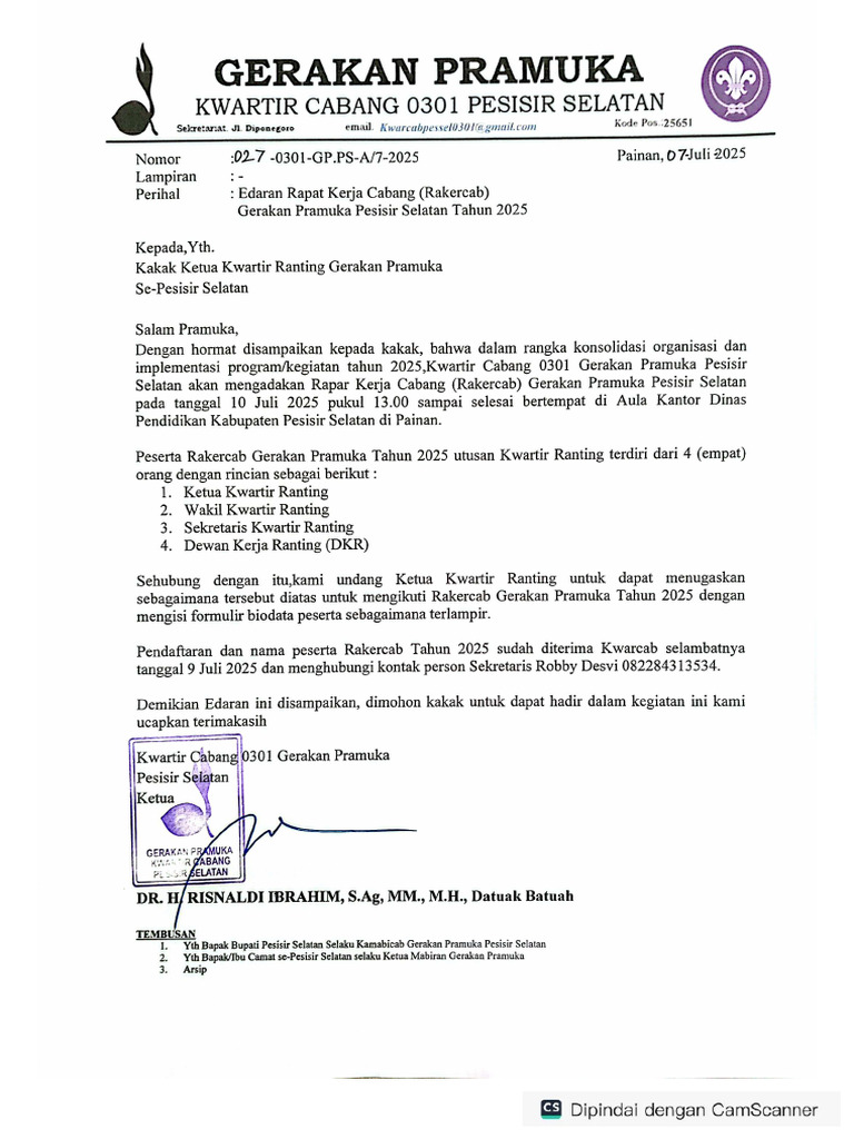 Edaran Rakercab 2025 | PDF