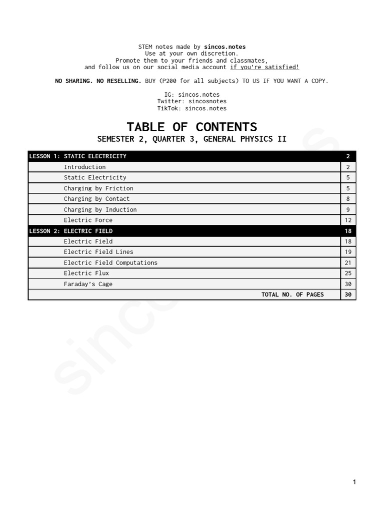 General Physics II: Static Electricity Notes | PDF | Atoms | Electric ...