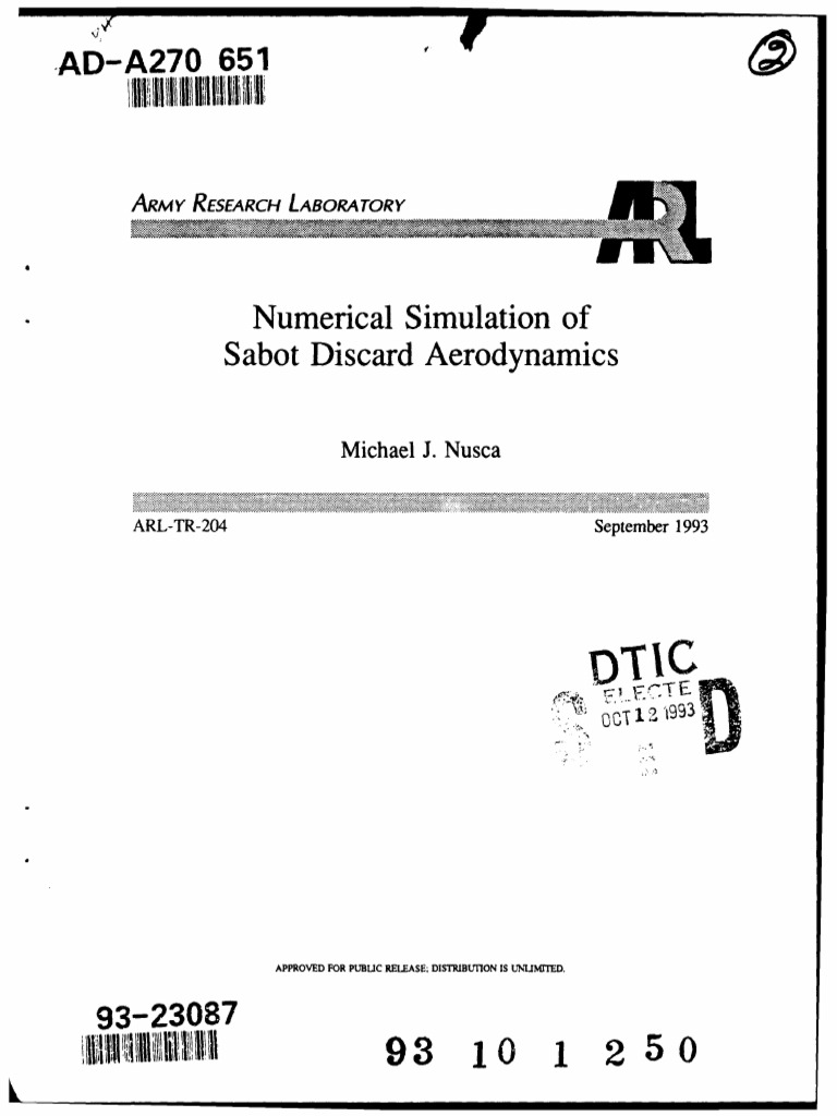 Sabot Discard Aerodynamics Simulation | PDF | Computational Fluid ...