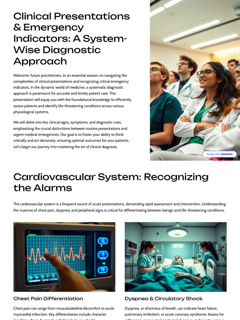 Clinical Emergency Diagnosis Guide | PDF | Medical Emergencies | Medicine