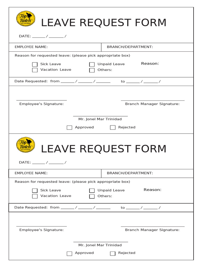 Leave Request Form | PDF