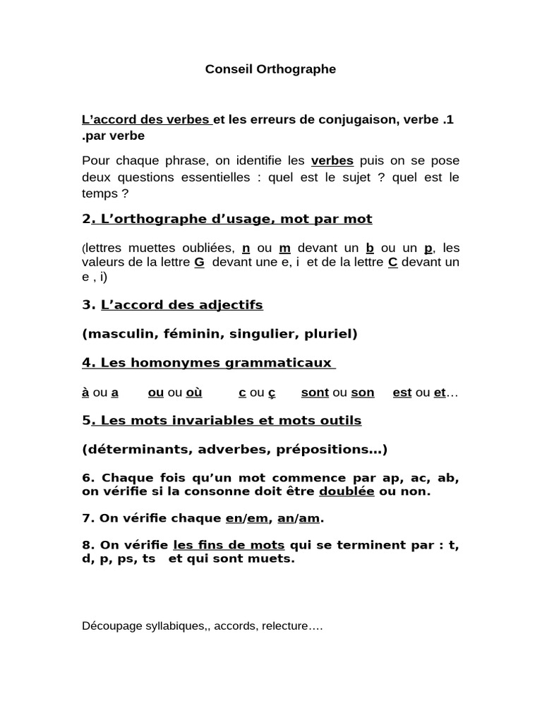 Guide Pratique de l'Orthographe Française | PDF