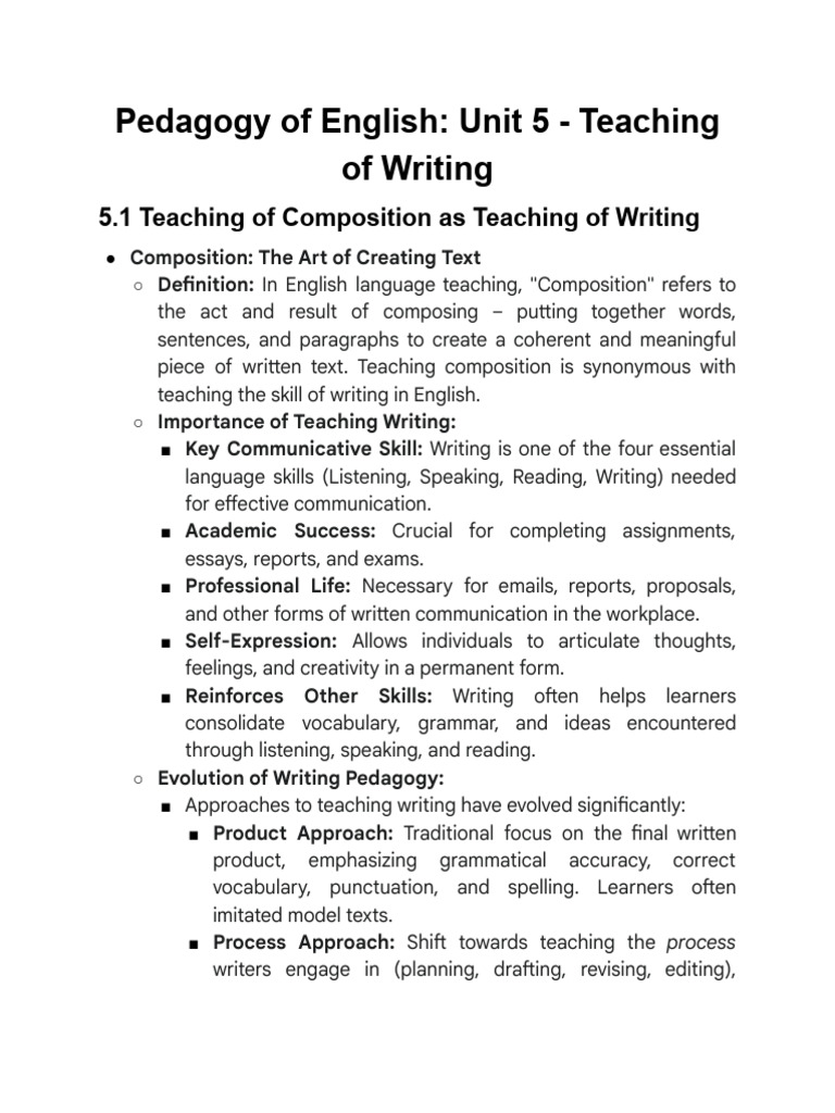 Teaching Writing in English Composition | PDF | Learning | Pedagogy