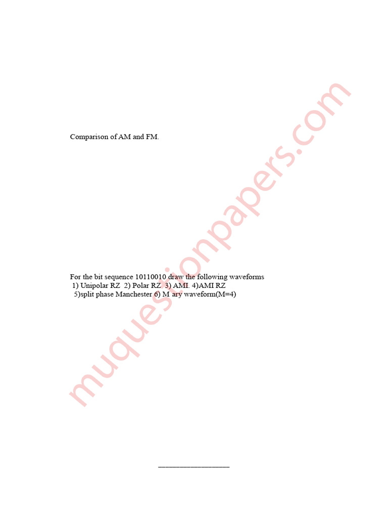Communication Engineering Important Questions | PDF | Modulation ...