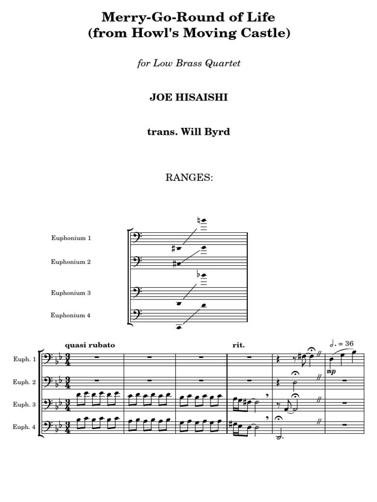 Euphonium Quartet: Merry-Go-Round | PDF | Marching Bands | Music