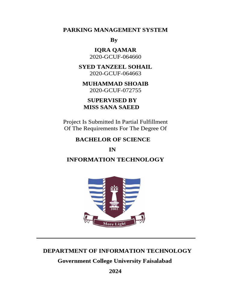 Parking Management System Fyd Pdf Computer Security Security