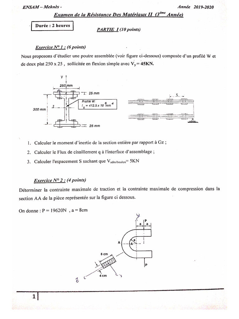 Examen 2019-2020 + Corr RDM | PDF
