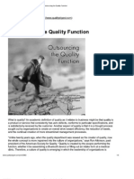 Outsourcing the Quality Function