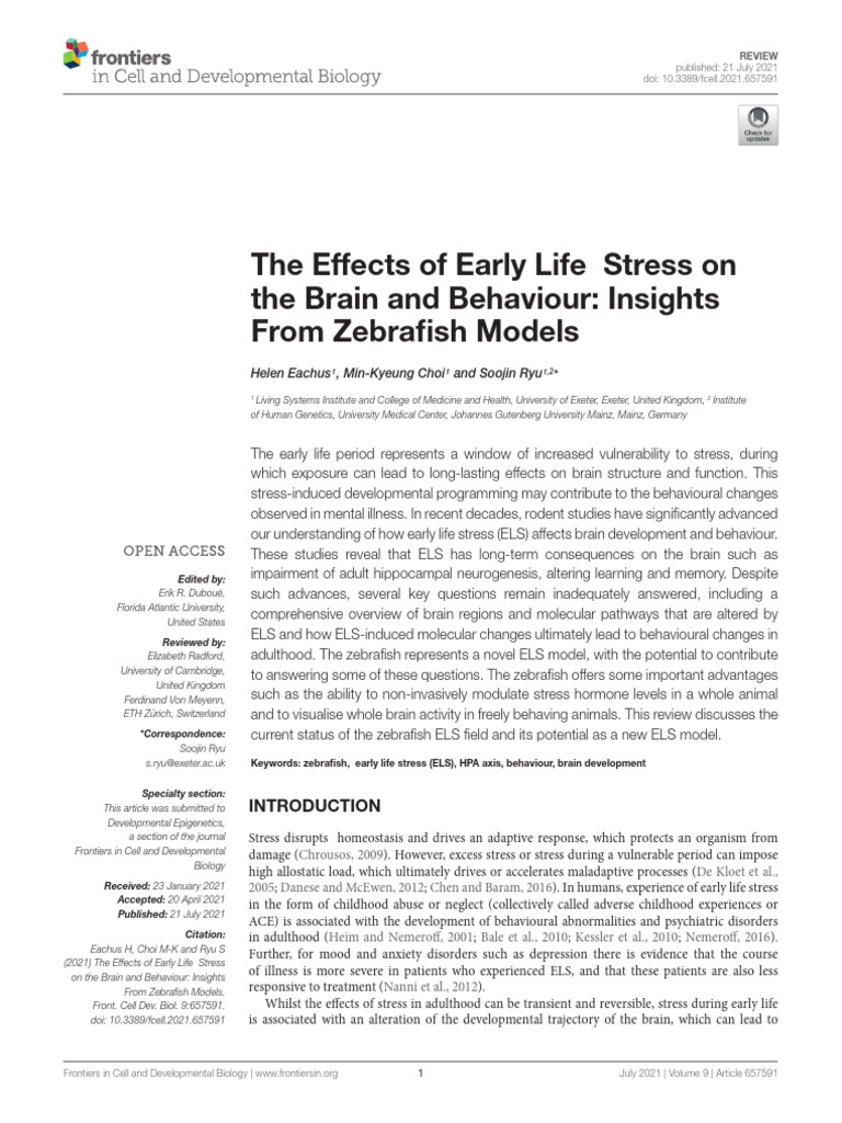 Fcell 09 657591 | PDF | Stress (Biology) | Adrenocorticotropic Hormone