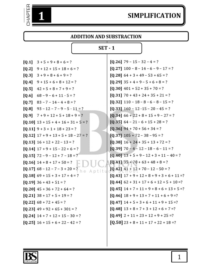 Addition and Subtraction Practice | PDF