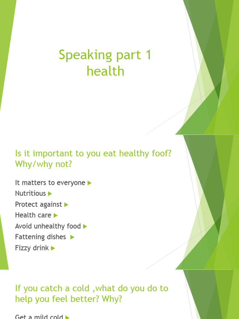 Speaking Part 1 Health | PDF
