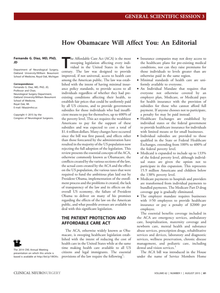 How Obamacare Will Affect You An Editorial | PDF | Medicaid | Medicare ...