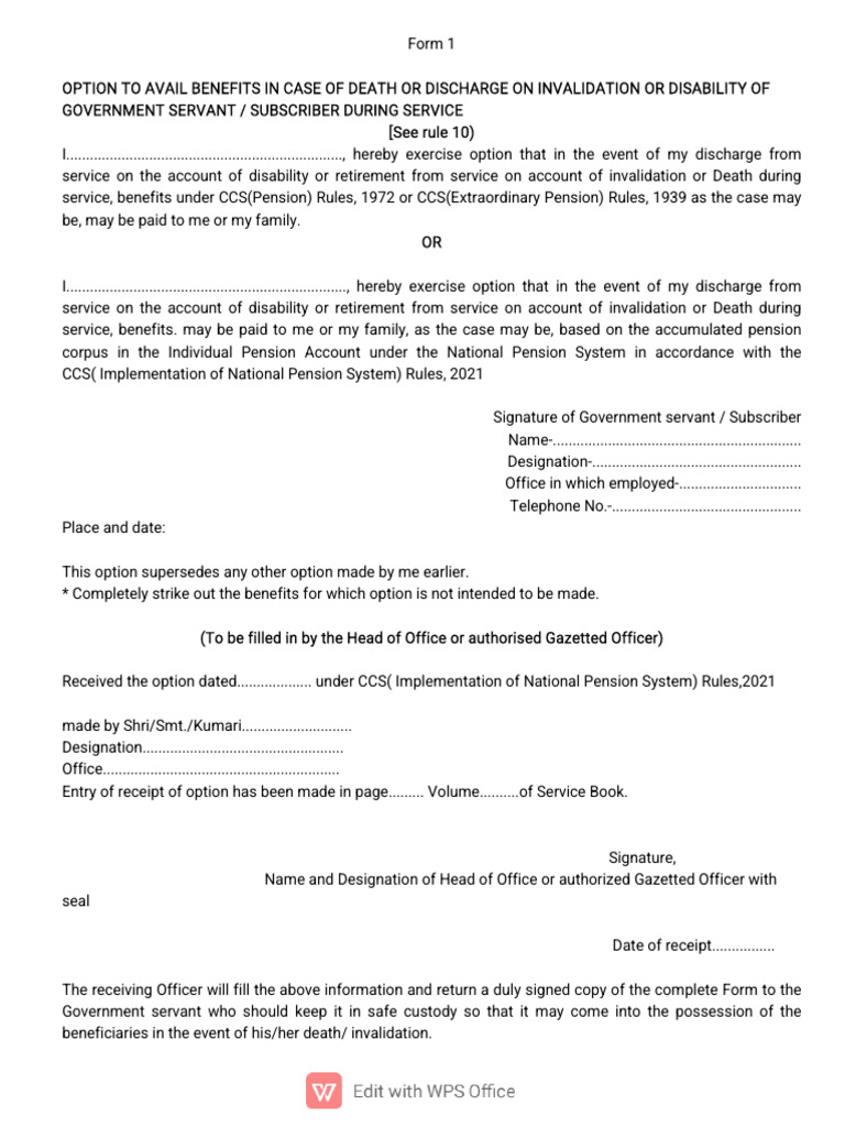 NPS To OPS Form 1 & Form 2 | PDF