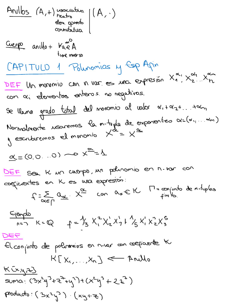 Algebra Tema 1 | PDF