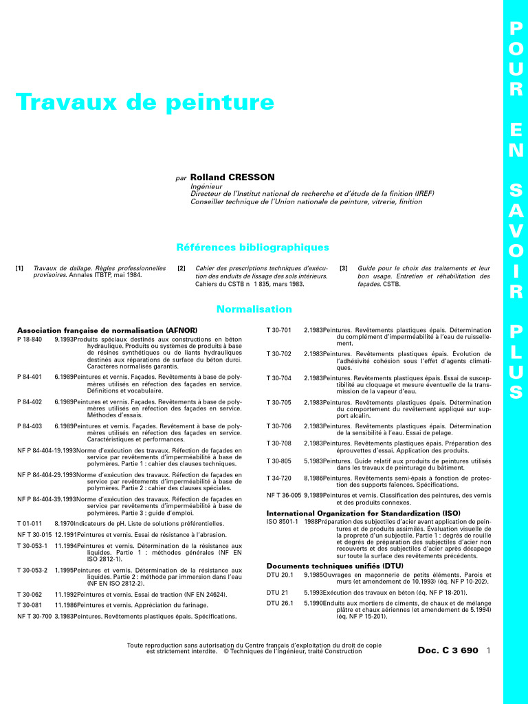 Guide des travaux de peinture | PDF | Peinture | Chaux