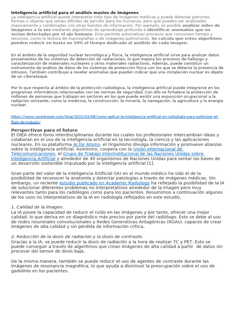 IA en Análisis de Imágenes Médicas | PDF | Inteligencia artificial ...
