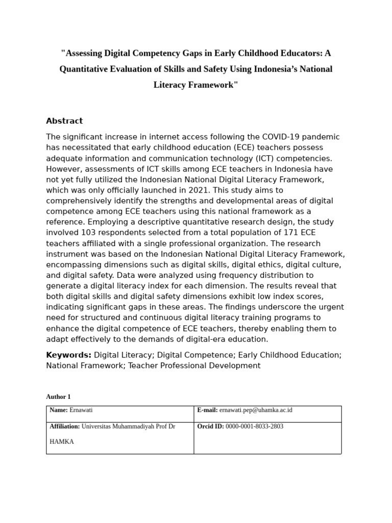 Digital Competency Gaps in ECE Teachers | PDF | Literacy | Teachers