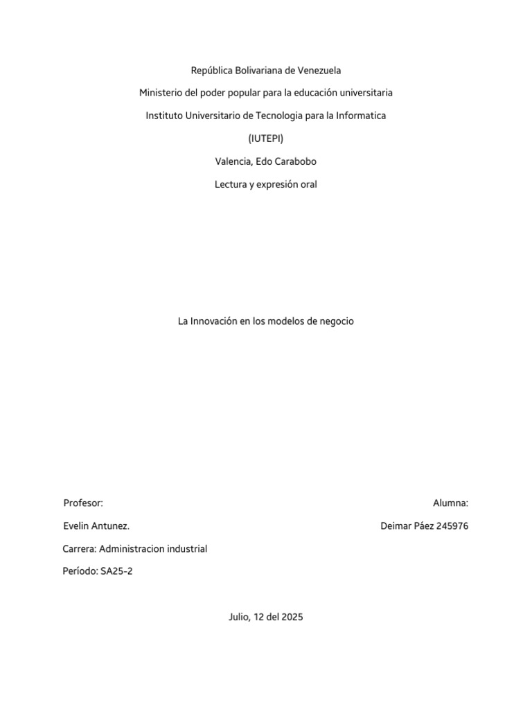 La Innovación en Modelos de Negocio | PDF | Modelo de negocio | Innovación